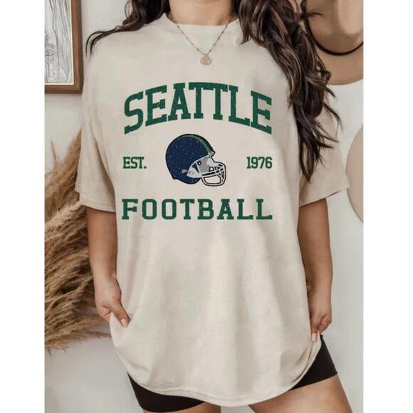 Other - Seattle Seahawks 1976 Retro Football T-Shirt , Unisex Seattle  Tee